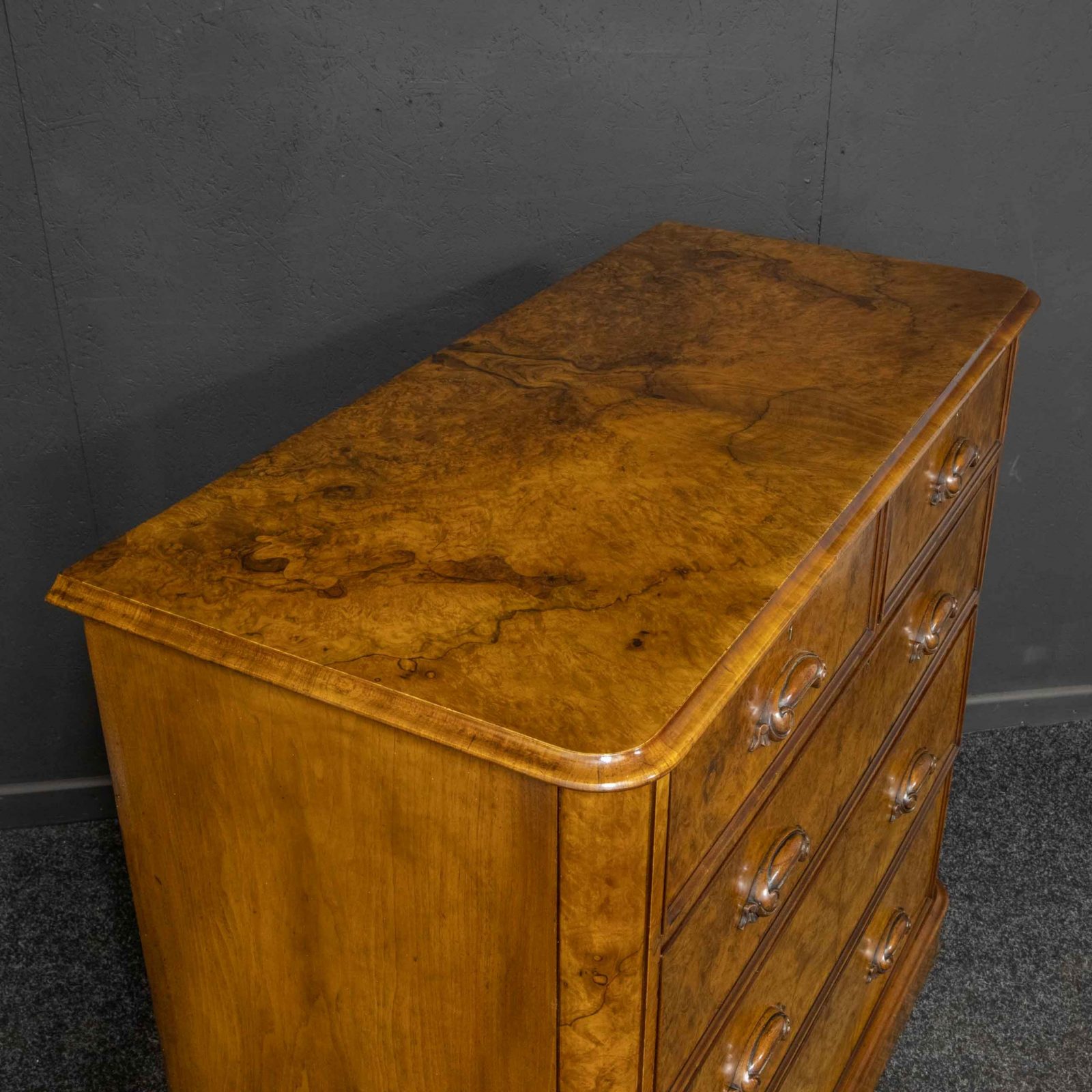 Victorian Burr Walnut Chest - Image 12
