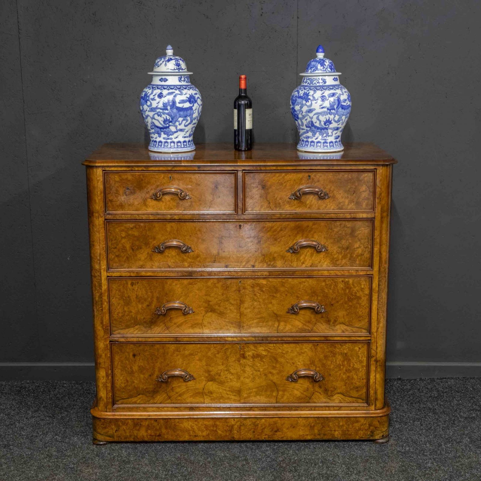 Victorian Burr Walnut Chest - Image 3