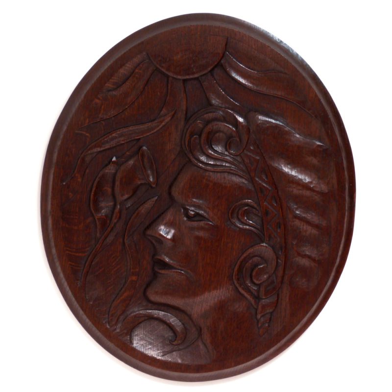 Native Plaque Sample #Art Nouveau Native American Oak Plaques - witchantiques.com
