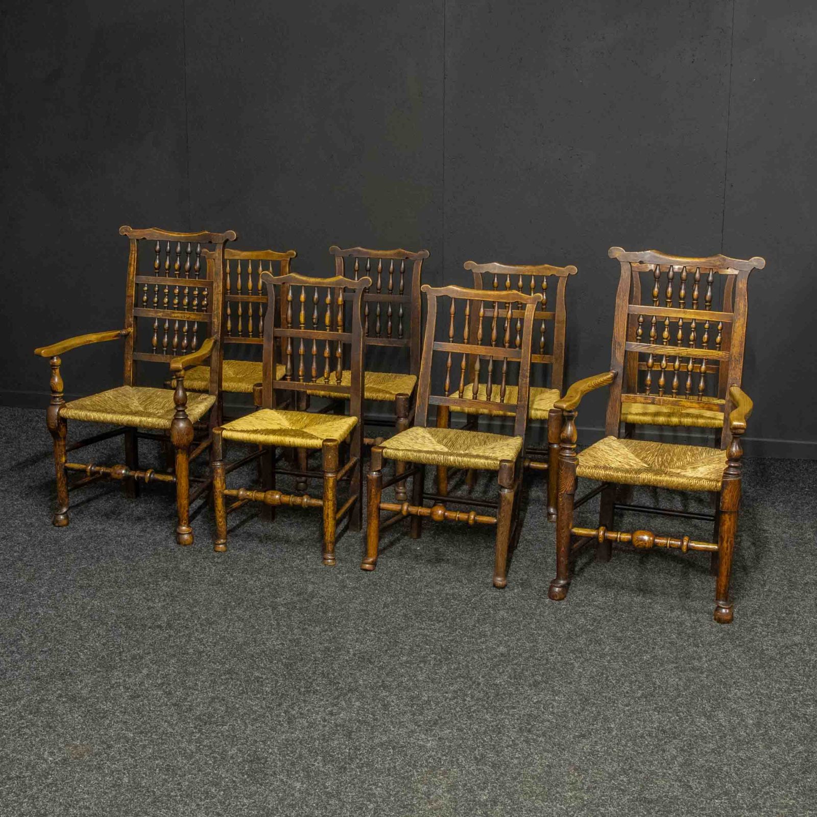 Set of Eight Country Chairs