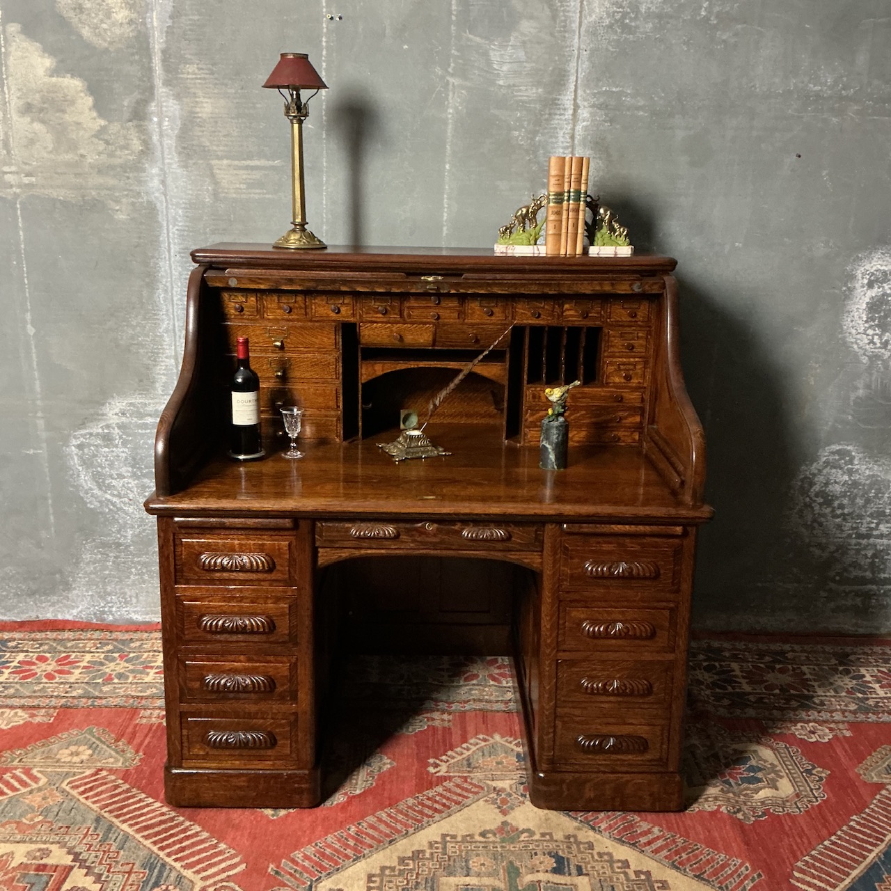 ANTIQUE ROLL TOP DESK