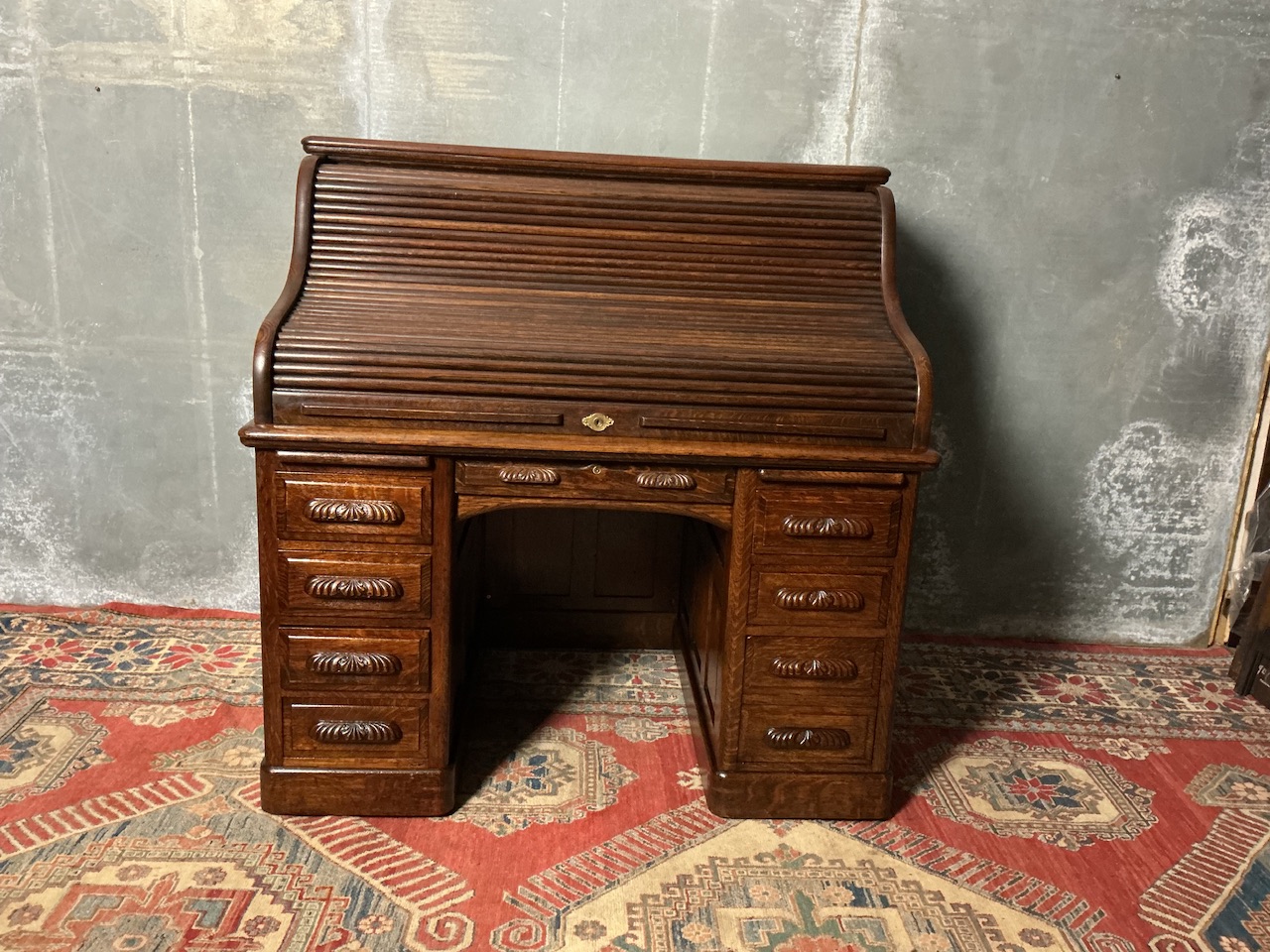 ANTIQUE ROLL TOP DESK - Image 5