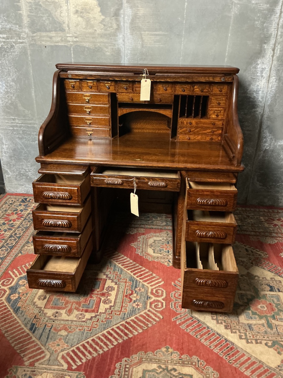 ANTIQUE ROLL TOP DESK - Image 6