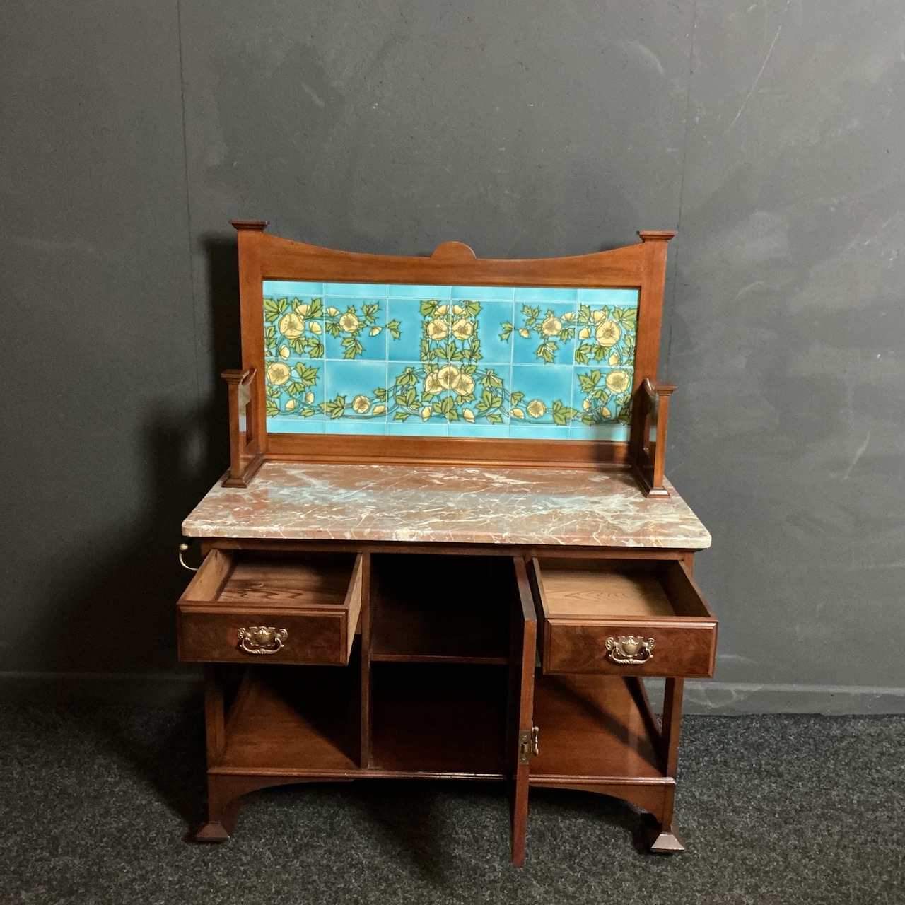 ANTIQUE ART NOUVEAU WASHSTAND - Image 6