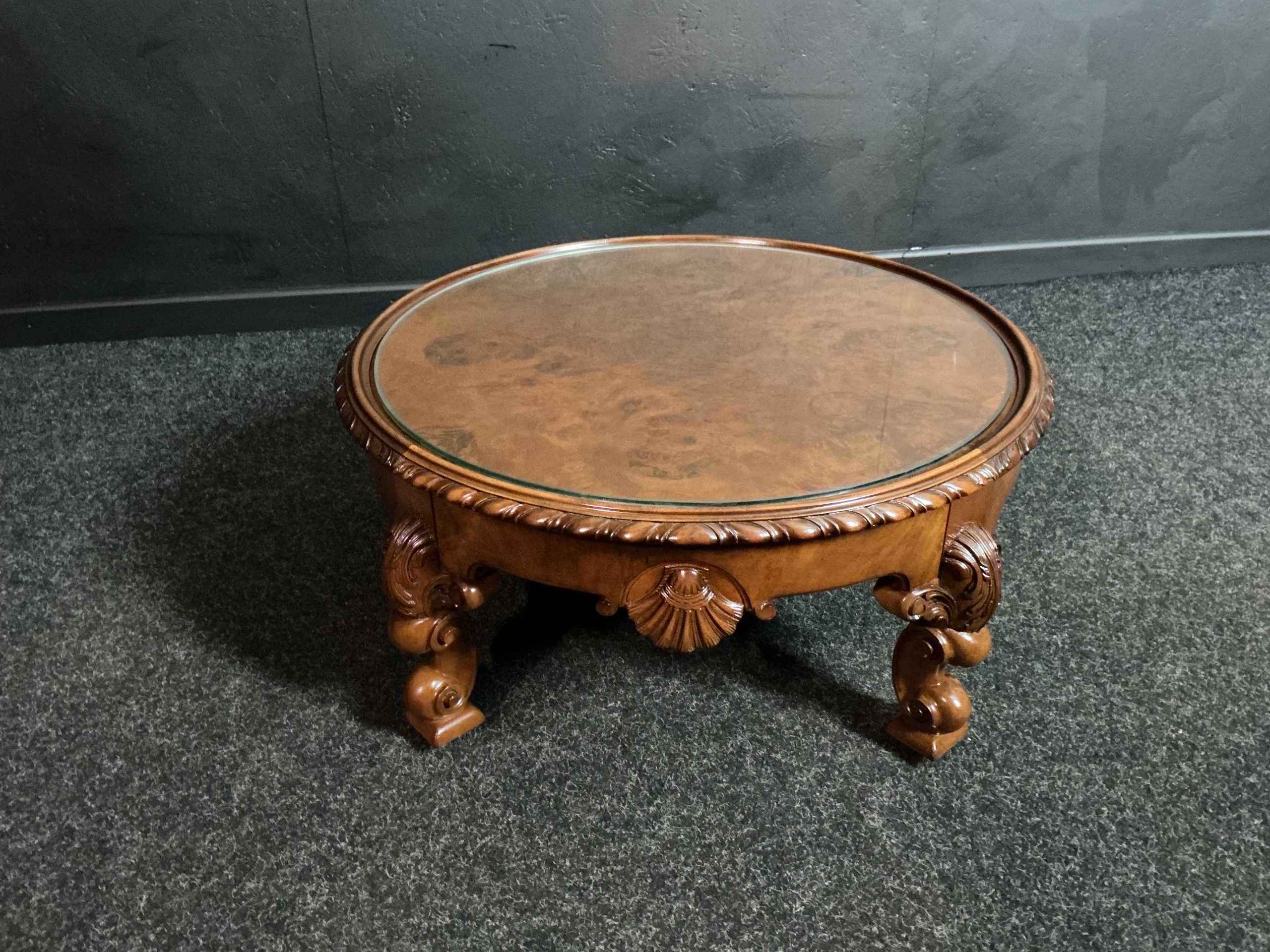 Round Walnut Coffee Table