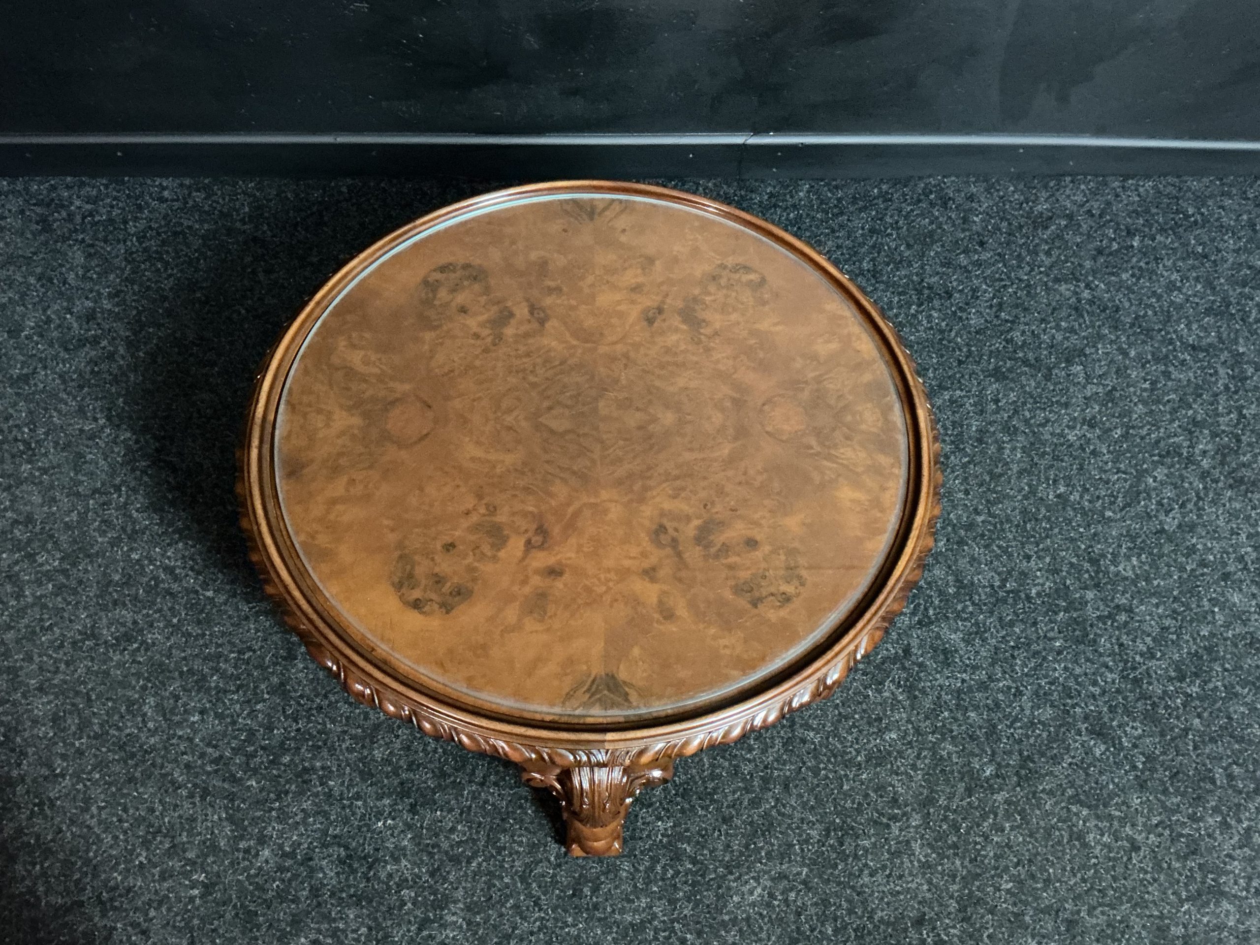 Round Walnut Coffee Table - Image 3
