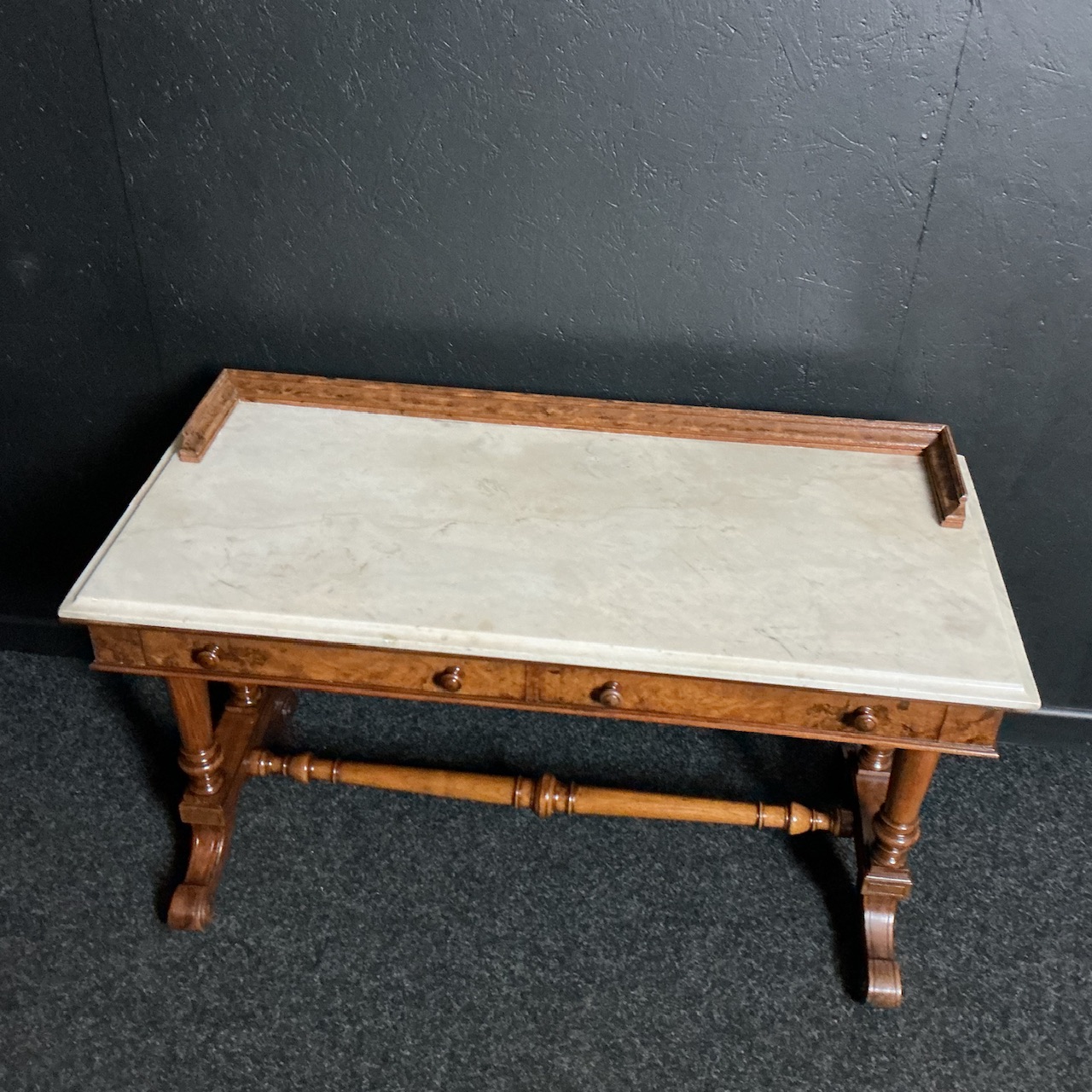 Alternative view of Victorian Burr Walnut Side Table