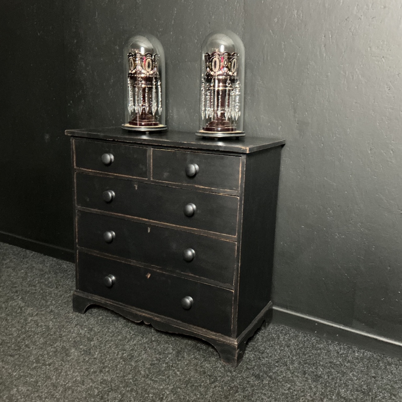 Pair of Victorian Ruby Glass Lustres