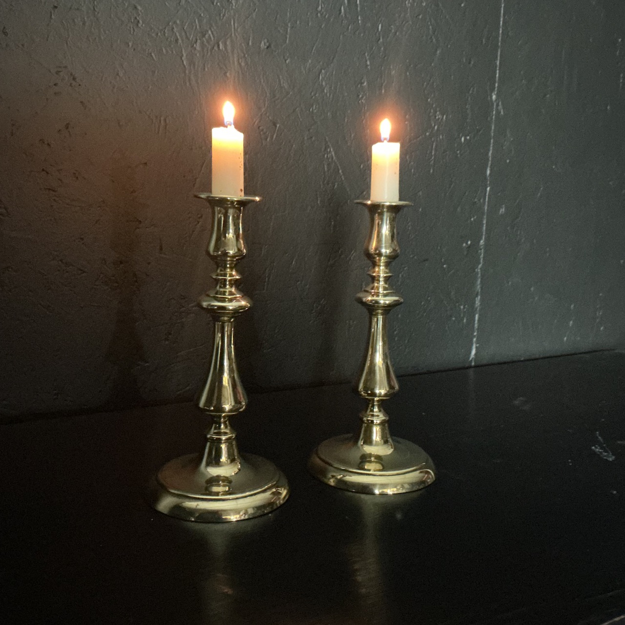 Pair of Georgian Brass Candlesticks