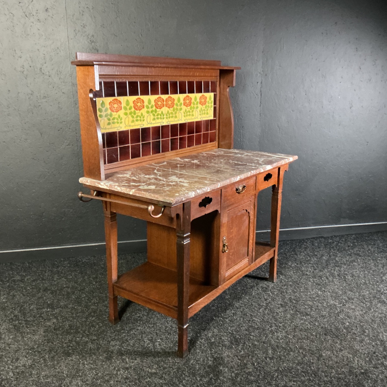 Arts and Crafts Marble Top Washstand