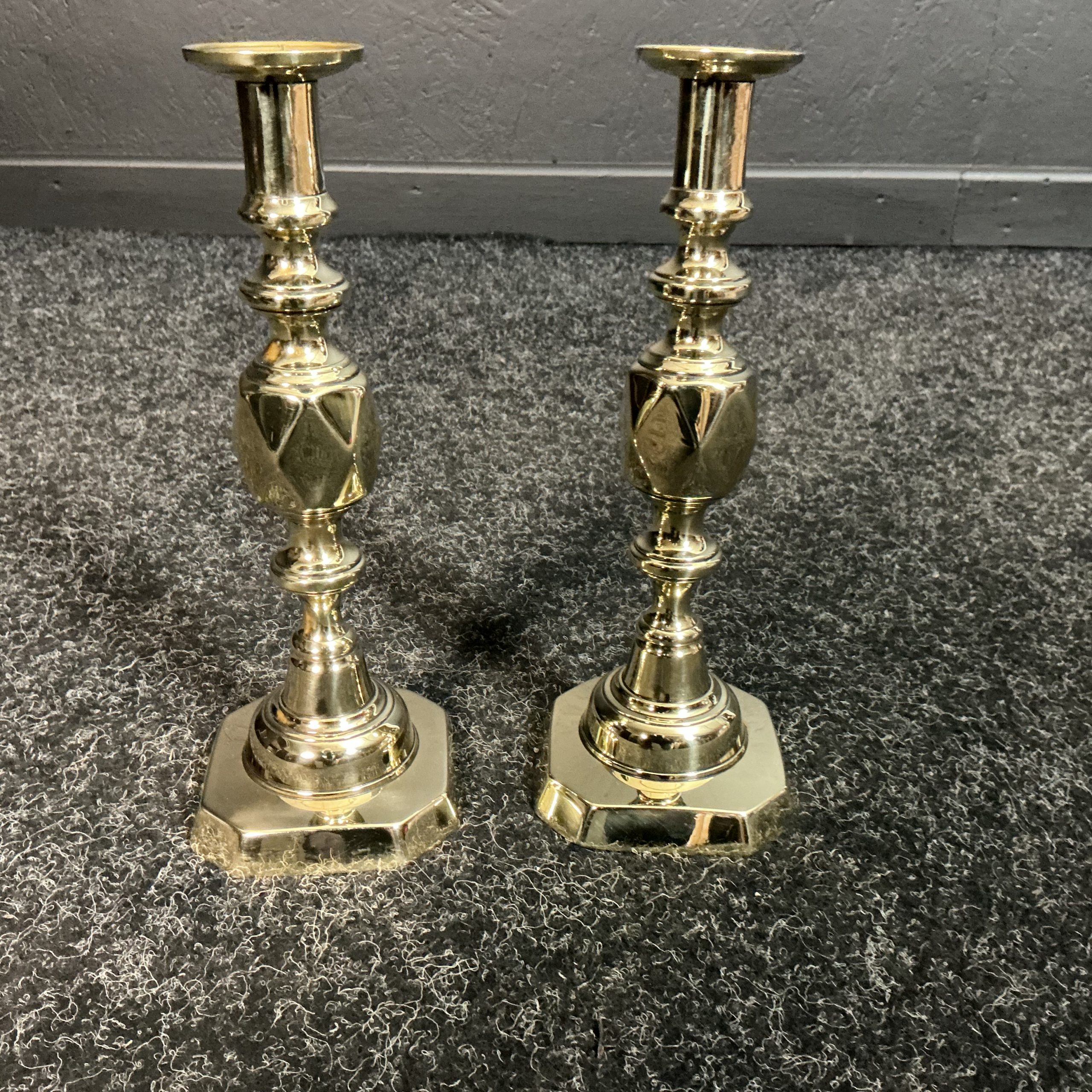Victorian King of Diamond Candlesticks