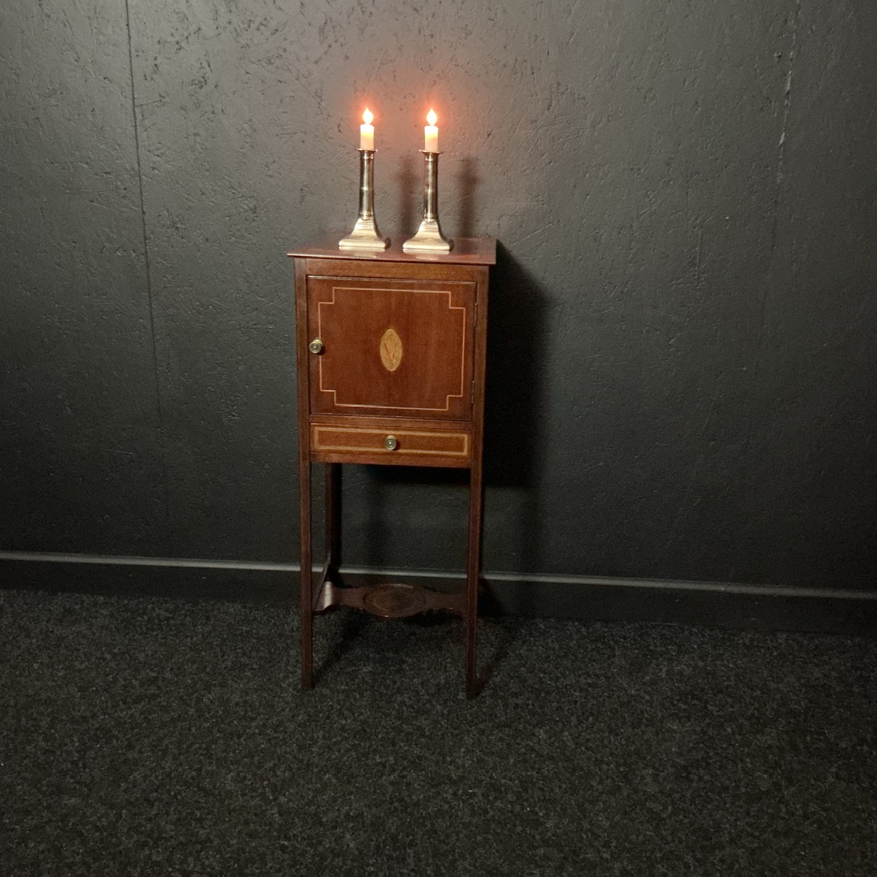Alternative view of Rare Pair of Gun Metal Candlesticks
