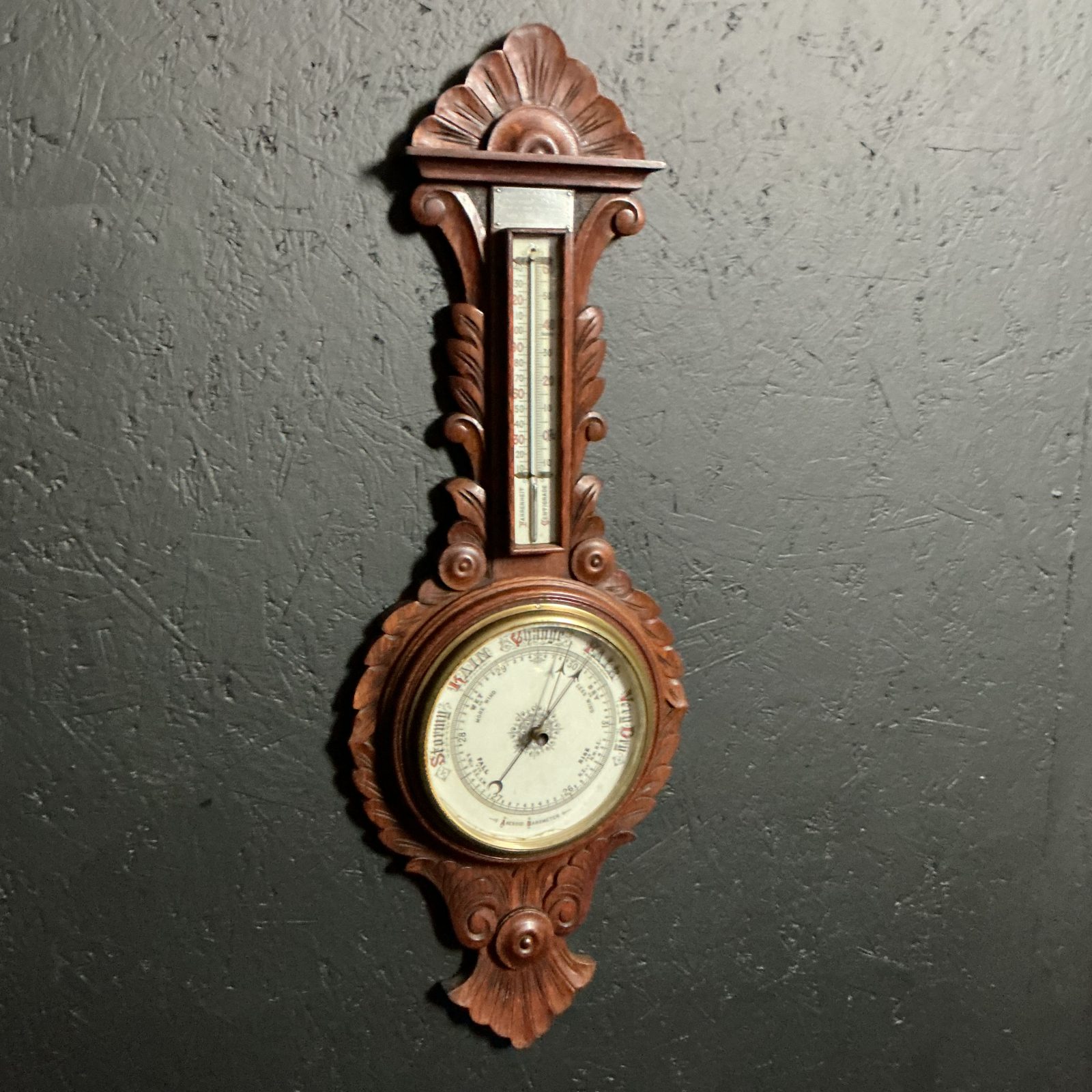 Edwardian Aneroid Barometer-Thermometer