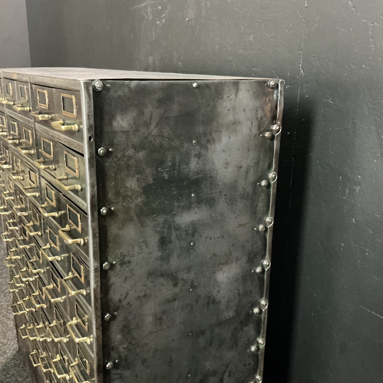 Antique Industrial Bank of Drawers - Image 7