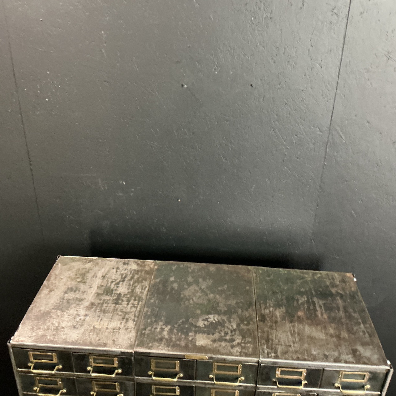 Antique Industrial Bank of Drawers - Image 9