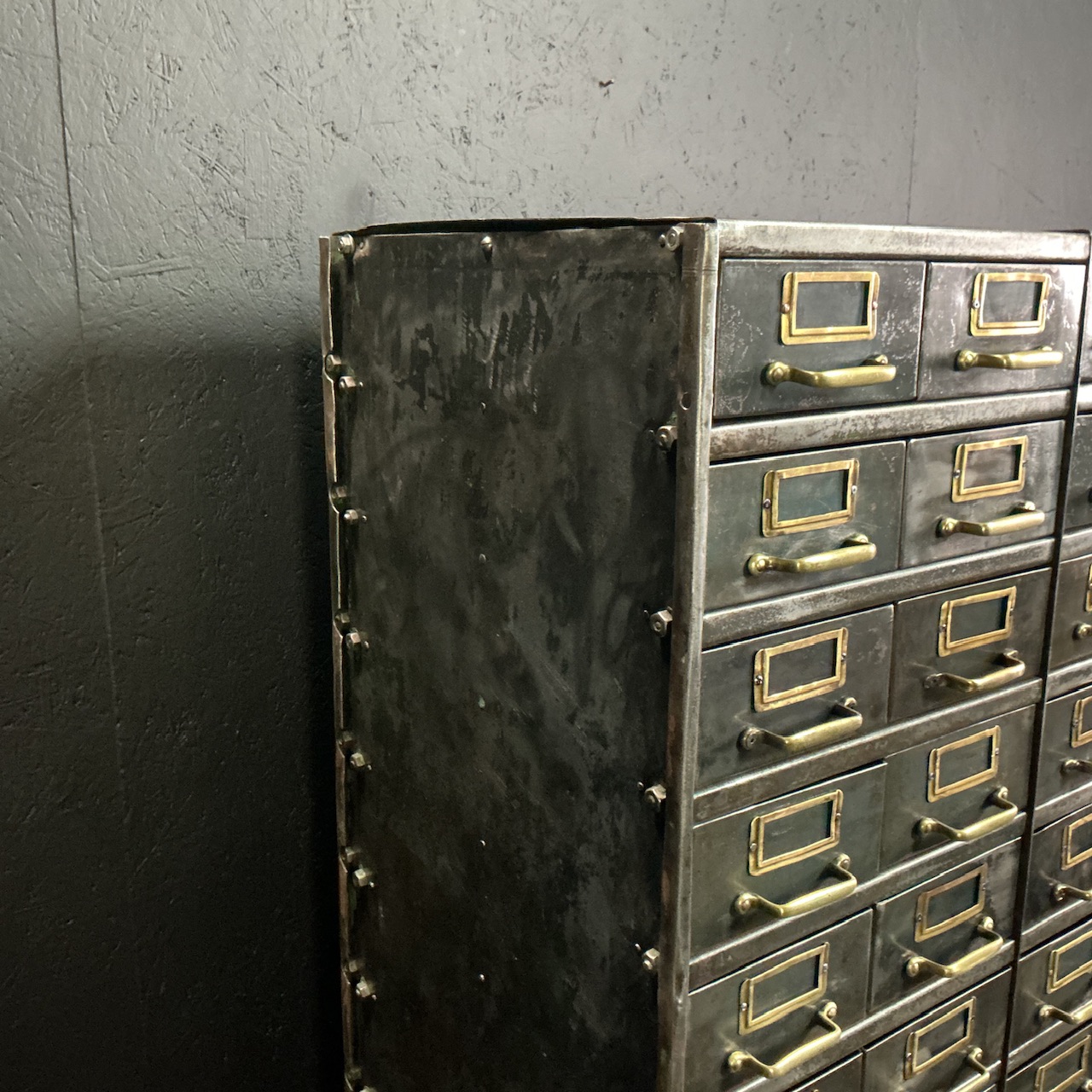 Antique Industrial Bank of Drawers - Image 12