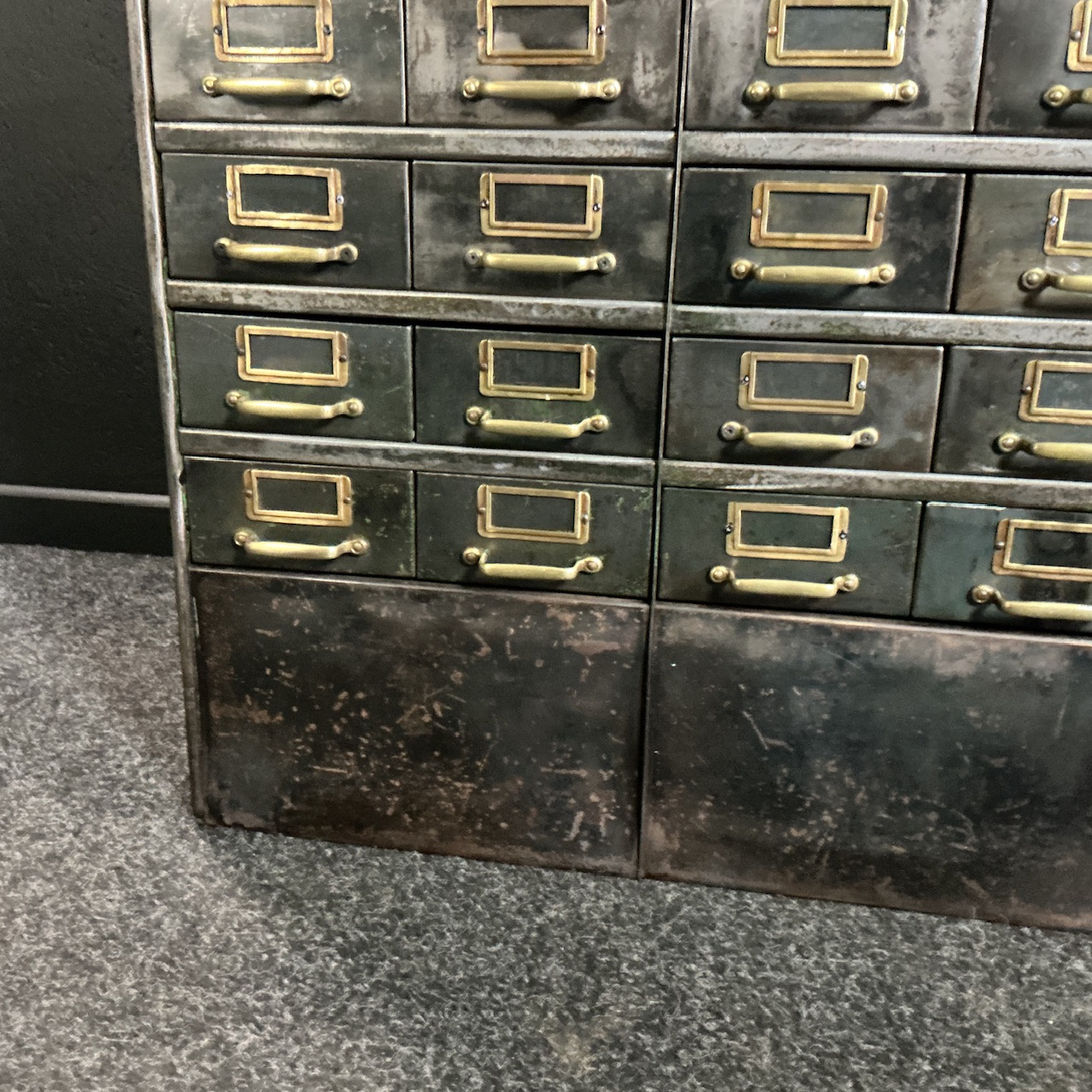 Antique Industrial Bank of Drawers - Image 5