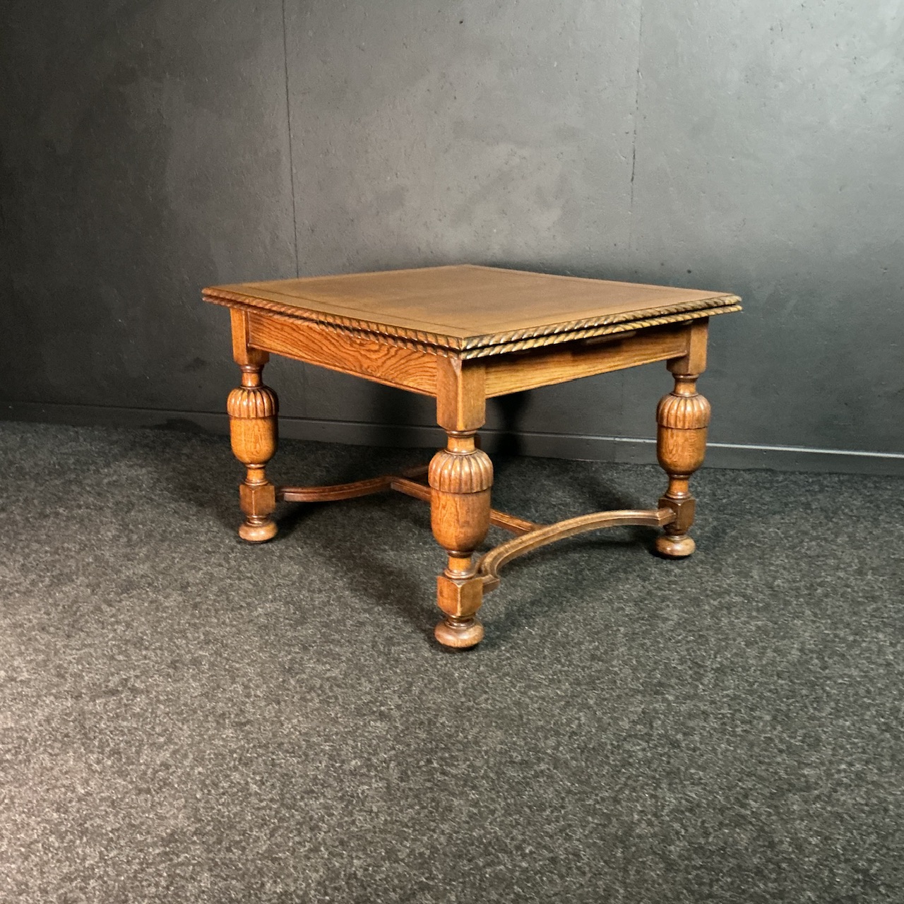 Antique Oak Draw Leaf Table - Image 4