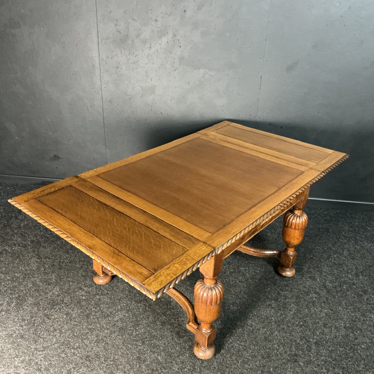 Antique Oak Draw Leaf Table - Image 10