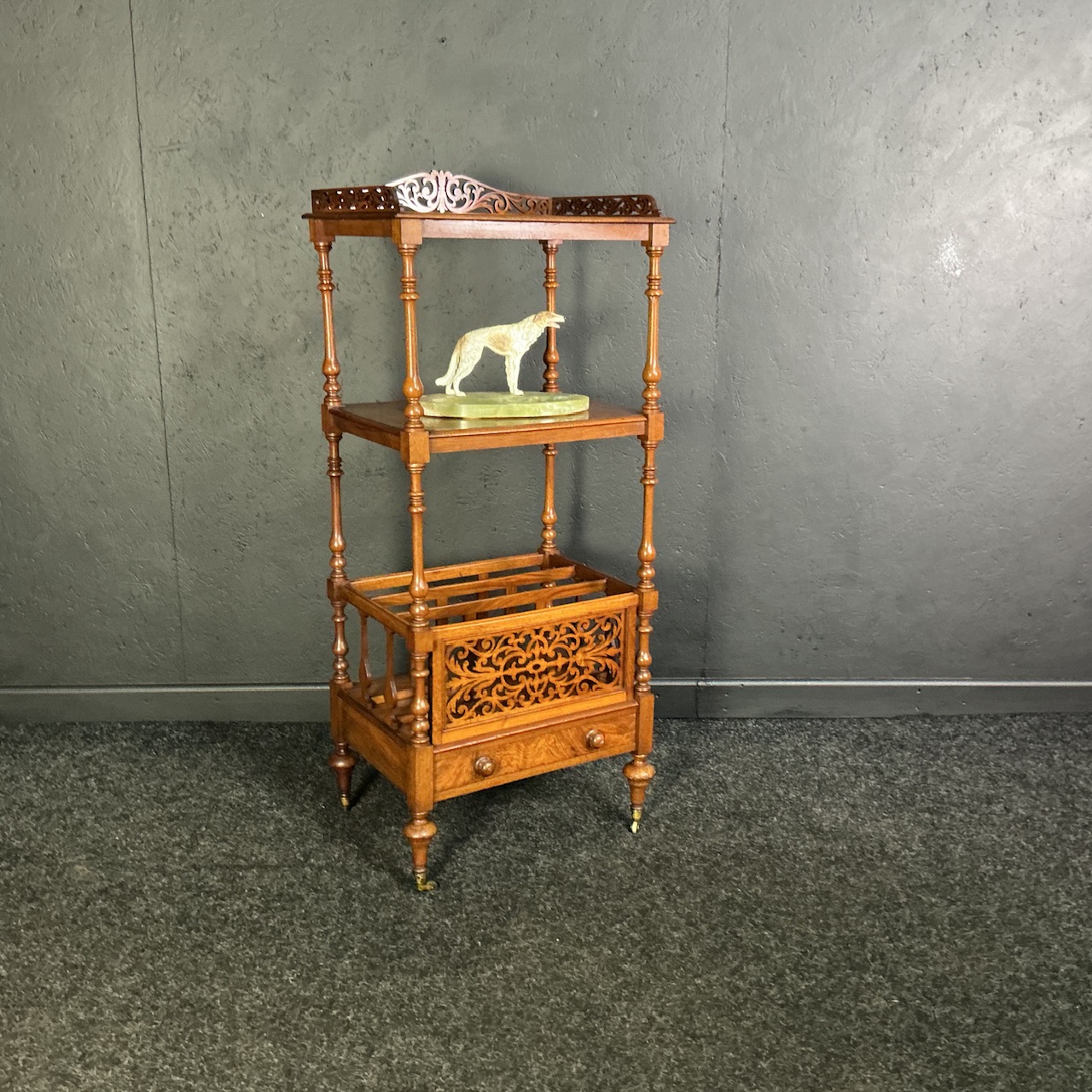 Victorian Walnut Canterbury / Whatnot - Image 3