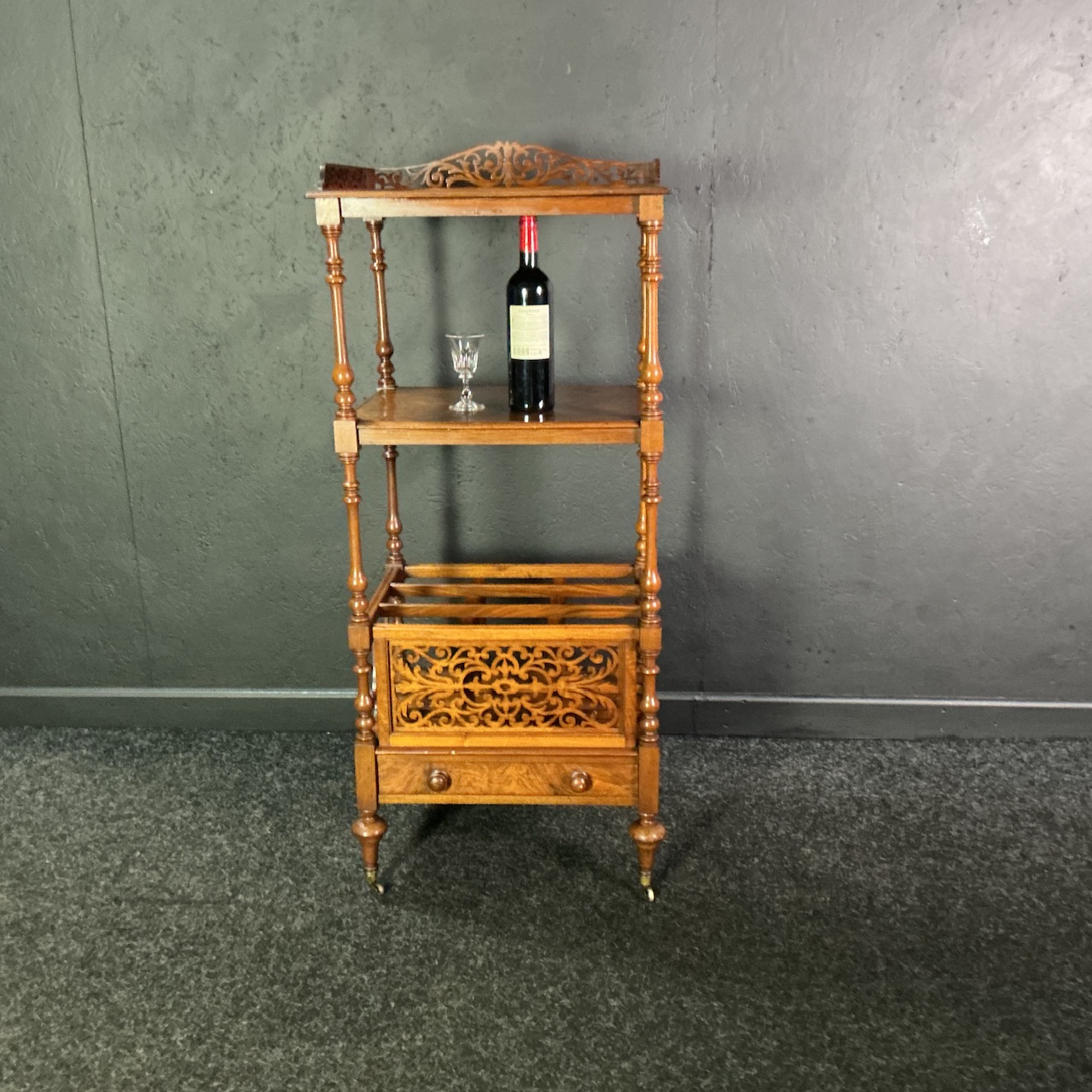 Victorian Walnut Canterbury / Whatnot - Image 7