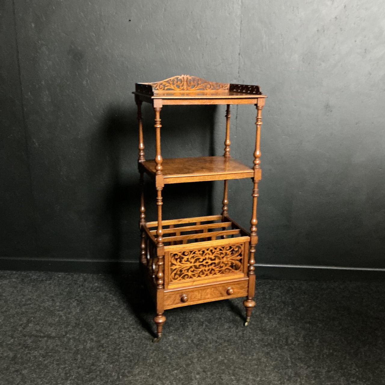 Victorian Walnut Canterbury / Whatnot - Image 8