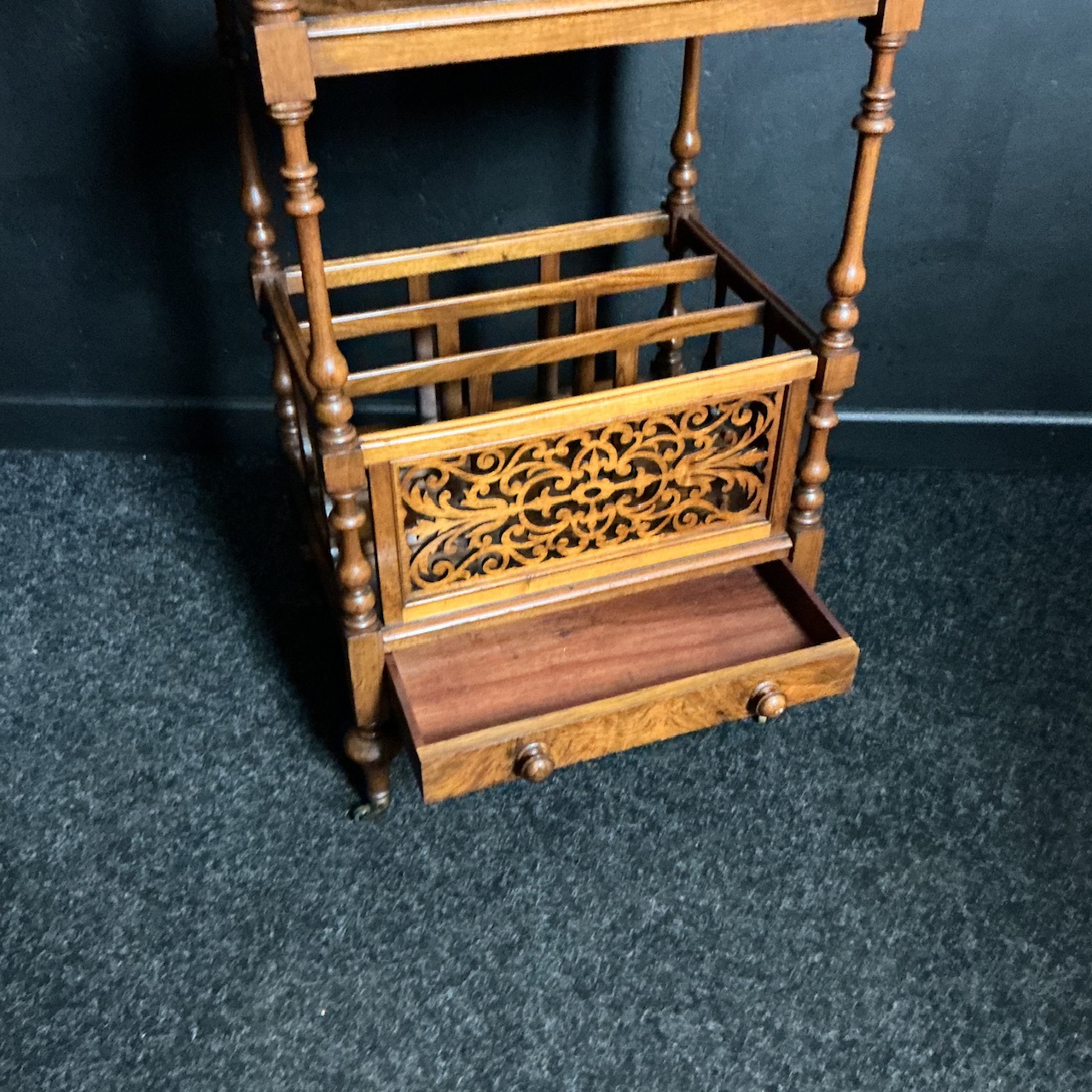 Victorian Walnut Canterbury / Whatnot - Image 4