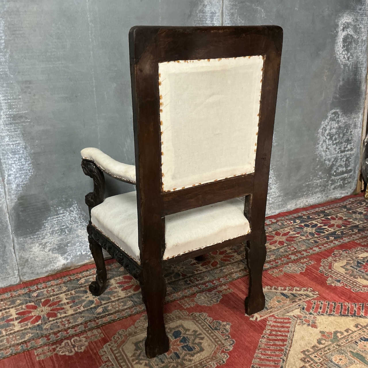 Pair of Heavily Carved Baroque Style Hall Chairs - Image 5