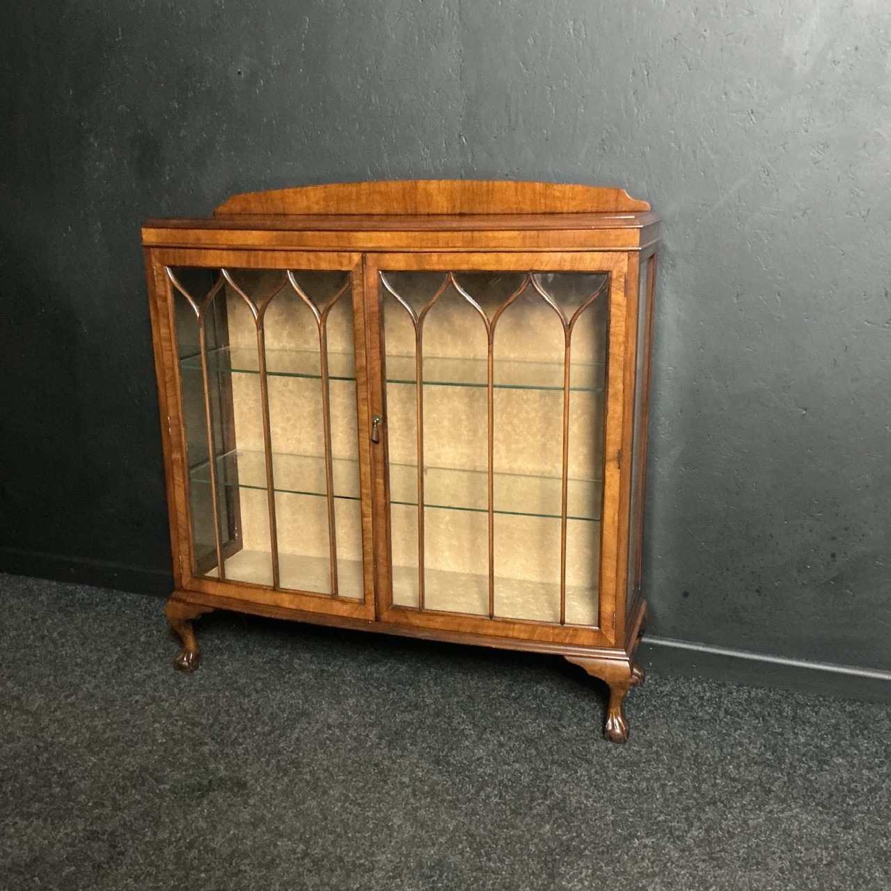Antique Walnut Display Cabinet