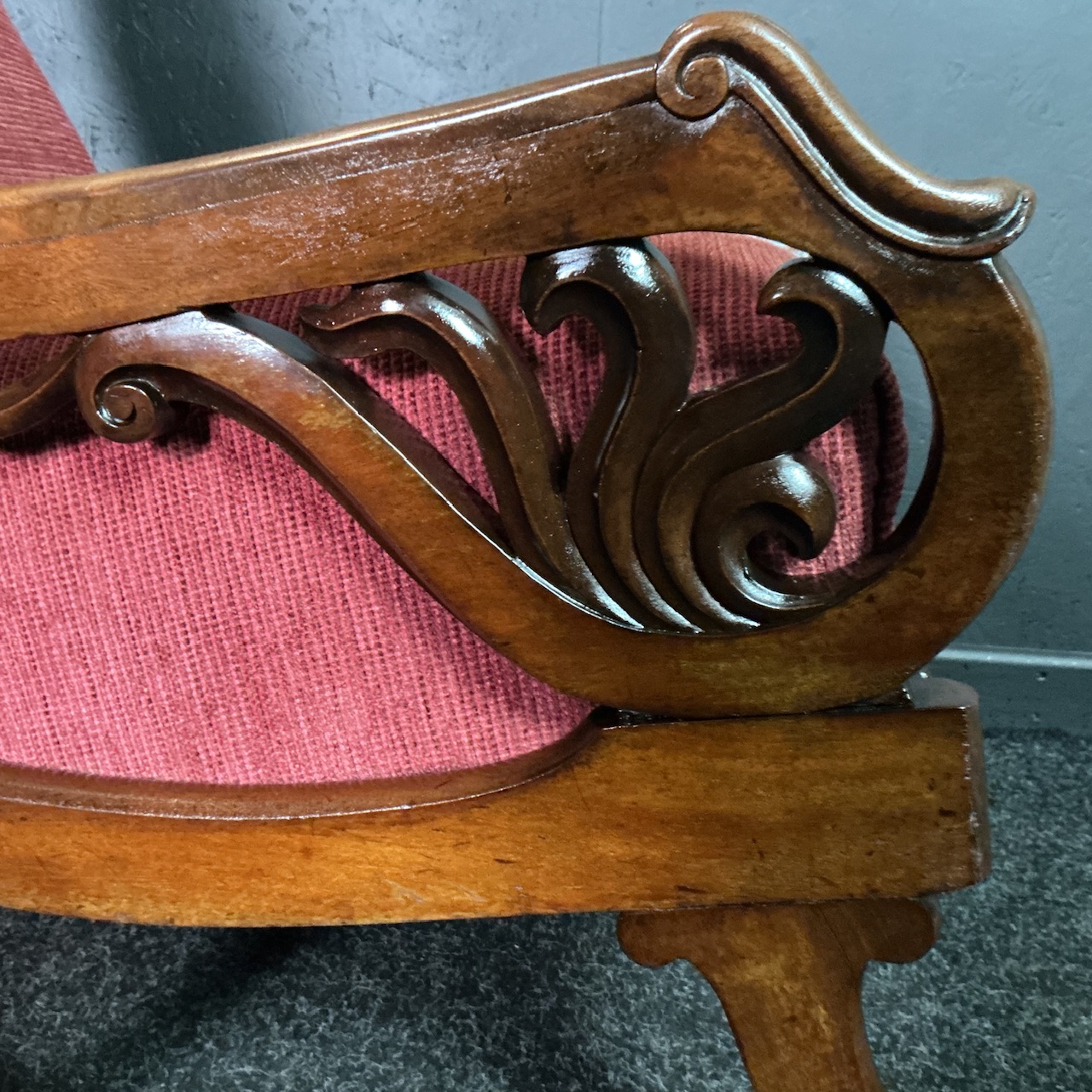 Alternative view of Victorian Mahogany Rocking Chair . Comfortable and Smooth.