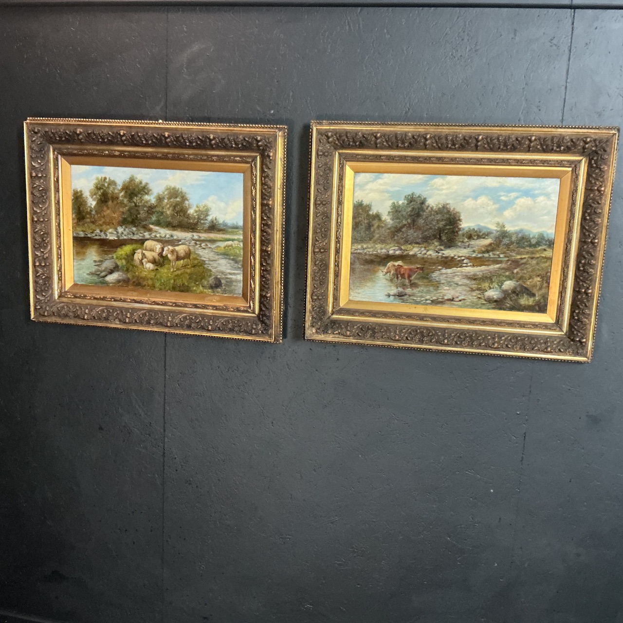 Pair of Victorian Oil Paintings by H.Stuart